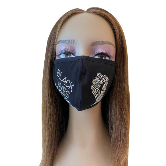 Black Lives Matter Mask  AB Color Adjustable Ear L - Picture 1 of 9